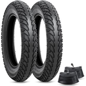 12 1/2 x 2 1/4 Replacement Tire and Inner Tube, 12.5x2.25 Tire Tube with CR202 Angled Valve Stem, 12-1/2 x 2-1/4 Tire Fit for Electric Scooter Razor Pocket Mod, Currie, Schwinn, GT, IZIP, eZip(2 Sets)