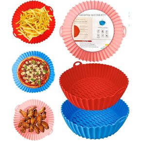 3-Pack Silicone Air Fryer liners 8.5 inch for 4 To 8QT Reusable Air fryer Silicone Liners Pots,Air Fryer Inserts,Heat Resistant Air Fryer Basket Trays, Air fryer Accessories in Saudi Arabia