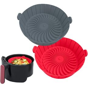 Small Air Fryer Silicone Liners for COSORI/Instant Pot/Chefman/Ninja/Dash/Bella/GoWise/COSMO Air Fryer 2QT 2.1QT 2.3QT 2.5QT, Reusable Pot Baking Tray Air Fryer Accessories, Better than Paper Liners