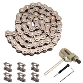 25H 62 Links Starter Chain+ Chain Breaker, 25H 62 Links Starter Chain Rear Sprocket with Master Link fit for 50cc 70cc 90cc 110cc Coolster 125cc Electric Start Taotao