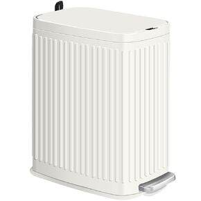 Small Bathroom Trash Can with Air Freshener Soft Close Lid, 6L/1.6 Gal Slim Stainless Steel Trash Can, Step Pedal Garbage Can with Removable Inner Bucket for Bathroom, Bedroom, Toilet（Silver）