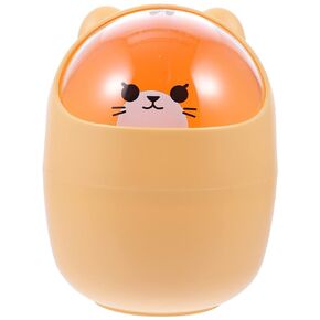 Cartoon Desktop Trash Can with Lid, Mini Desktop Trash Can Countertop Trash Cans for Office Desktop Coffee Table Kitchen Small Garbage Can