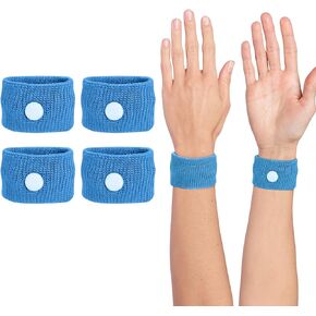 Motion Sickness Wristband, Anti-Nausea Acupressure Wrist Band for Nausea Relief, Dizziness and Vomiting from Car Sea Boat Flying Travel Sickness for Adults and Kids (Black, Small, 2 Pairs)