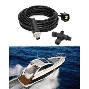 Fit for Yamaha Engine Interface Cable NMEA2000 Connection with T Connector Fit for Yamaha Outboard Engine 2006-2023, Replace 000-0120-37/3004.6865 (4.5m/15ft)