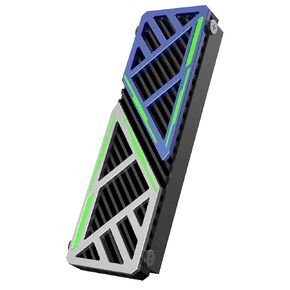 WAVLINK M.2 SSD Heatsink 880X, 2280 NVMe/SATA SSD Heatsink for PC/PS5/mATX/MiniATX, High-Performance SSD Cooler with Dual Thermal Silicone Pads, 3mm Adjustable Height, Aluminum Alloy, Mech-Inspired