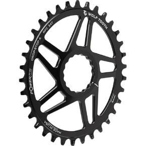 Wolf Tooth Elliptical Mountain Bike Direct Mount Oval Chainring for Race Face Cinch (34 Tooth, Drop-Stop A, PowerTrac, MTB)