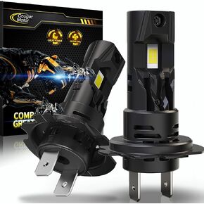 Cougar Motor H7 LED Bulb, No Adapter Required 1:1 Mini Size H7 Light Bulbs 6500K Super Bright Non-polarity Plug and Play Fog Light, Pack of 2
