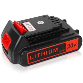 Battery 20v for BLACK+ DECKER Lithium: Batteries 20 Volt Max 4.0 ah Replacement Compatible with Cordless Power Tools XR Li- ion 2 Pack 20volt Drill LBXR20 LBXR2020 LBX20 LBXR2520 LB2X4020 LB2XR20