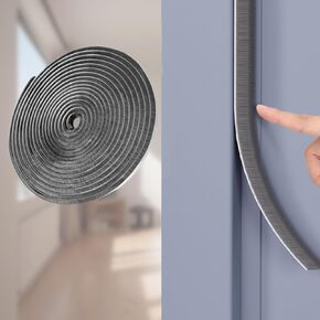 Brush Weather Stripping Door Seal for Sliding Windows Exterior Doors Frame Side,Pile Self Adhesive Weatherstrip Seal Strip Soundproof Sealer Draft Stoppers(33ft x11/32x3/16inch, Grey)