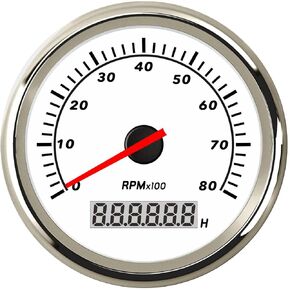 85mm 8000RPM Car Tachometer for Auto Motorcycle Marine Yacht Vehicle with Red Backlight Tacho Gauge Waterproof 9-32V