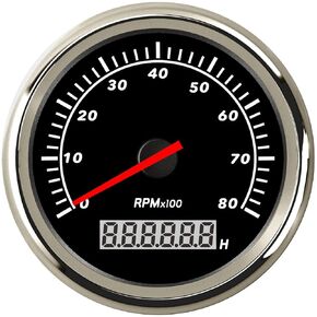 85 مللي متر 8000 دورة في الدقيقة سيارة مقياس سرعة الدوران للسيارات دراجة نارية البحرية يخت مركبة مع الخلفية الحمراء مقياس Tacho مقاوم للماء 9-32 فولت