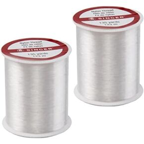 Singer 00260 Clear Invisible Nylon Thread, 135-Yard 2 Pack Total 270-yards