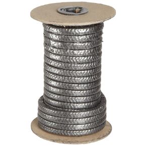 Palmetto 1555 Series Graphite Filament Compression Packing Seal, Dull Gray, 3/16" Square, 25' Length