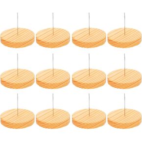 LUOZZY 12 Sets Needle Felting Doll Display Holders with Wooden Base Doll Display Stand for Felting Animal Doll Making Supplies