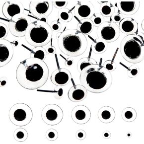 TOAOB 100pcs Black Glass Eyes Kits 3mm to 12mm Assorted Sizes for Crafts Needle Felting Bears Dolls Decoys Sewing