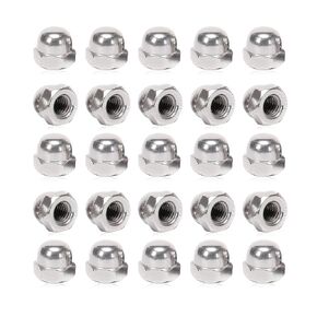 25 Pieces 3/8-16 Acorn Hex Cap Dome Head Nuts, 304 Stainless Steel 18-8, Bright Finish
