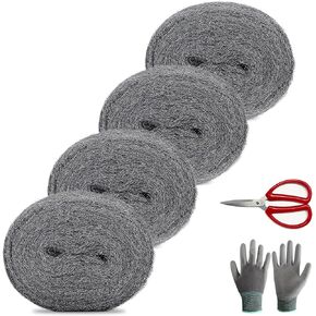 0000 Steel Wool for mice Control - 2 Pack 3"x10ft Steel Wool 0000 Grade for polishing in Saudi Arabia