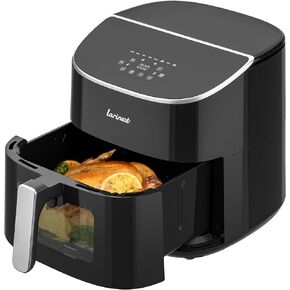 Air Fryer 8Qt Plus Oilless 8-in-1 Family Size AirFryer,Easy Viewing Window and Fast Healthy cooking,Dishwasher-Safe Basket,Digital Touchscreen,Quiet, AF701, Black