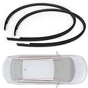 2Pcs Roof Molding Trim Kit Left & Right Side, Roof Drip Molding Weather Stripping Compatible with 2012-2015 Honda Civic Sedan 4-Door Replace# 74316TR0A01 74306TR0A01 74316TR0A11 74316TR0A12