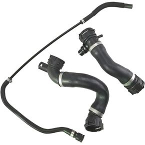 Engine Lower Upper Radiator Hose Coolant Water Hose Pipe + Expansion Tank Vent Line Hose Replacement Set fit for BMW 325i 328i 330i #17127618510 17127531579 17127531581