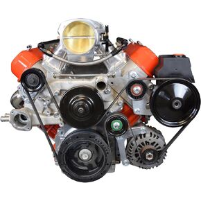 ICT Billet LS Corvette Low Mount Alternator, Power Steering Pump Brackets LSX LS1 LS3 LS2 551769-1