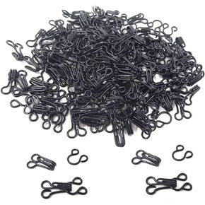 Honbay 100 Sets 17mm Silver Metal Hook and Eye Closures Sewing Hooks and Eyes for Bra and Clothing (Silver)