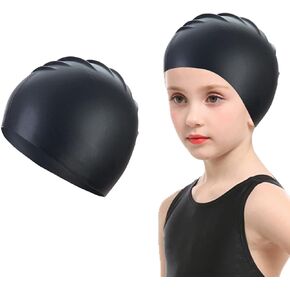 Uttpll Kids Swim Caps for Kids, Children, Boys and Girls Aged 3-8, Durable Waterproof Silicone Swimming Cap for Short/Long Hair