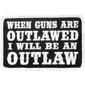 Hot Leathers When Guns are Outlawed Second Amendment Support Patch (4" Width x 3" Height)