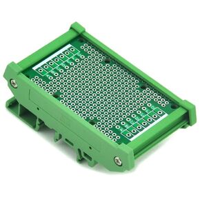 Electronics-Salon DIN Rail Mounting Carrier Housing with Prototype Board. PCB Size 137.4 x 72mm