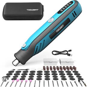 Cordless Rotary Tool Kit - 5-Speed Power Rotary Tools with 84 Accessories, 4V Rechargeable Power Rotary Tool, LED Screen Display, Tool Box for Grinding Drilling Cutting Handmade/DIY Creations