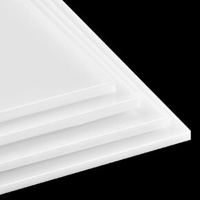 4 Pcs 24" x 12" White HDPE Plastic Sheet 1/4" Thick Waterproof High Density Polyethylene Board Flexible HDPE Sheet Polyethylene Sheet HDPE Board for Displays Modeling DIY Projects