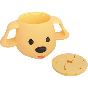 Bips Silicone Snack Cup - Collapsible Toddler & Baby Food Container - Spill-Proof, BPA-Free & Dishwasher Friendly - Round Shape with Dust-Proof Lid for Easy & Convenient Self-Feeding - Yellow