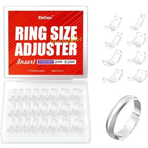 Invisible Ring Size Adjusters Set for Loose Rings,24 Pack-8 Sizes,Ring Size Reducer Spacer Ring Resizer Tightener Ring Guard with Organizer,Assorted Sizes for Any Rings