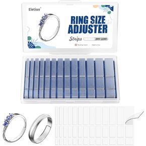 ELETIUO Ring Size Adjuster,16 Pack of Invisible Silicone Guards in 4 Sizes for Loose Rings, Adjustable Spiral Tighteners Resizer for Men and Women