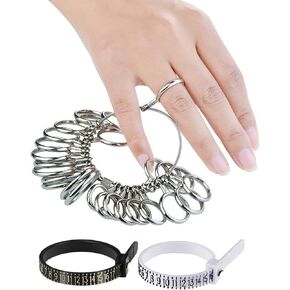Ring Sizer Measuring Tool, 27 PCS Premium Ring Measurement Tool, US Ring Size 0-13 with Half Size, 2 Pcs Finger Ring Sizing Measure Gauge