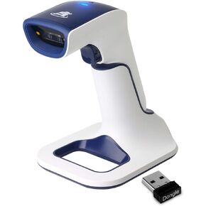 ScanAvenger Wireless Portable 1D&2D with Stand Bluetooth Barcode Scanner: Hand Scanner 3-in-1, Cordless, Rechargeable Scan Gun for Inventory - USB Bar Code/QR Reader (1D&2D with Next Gen Stand)