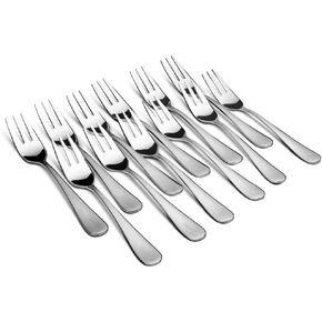 Snamonkia Appetizer Small Forks Set of 12, 5.4 Inches, Dessert Forks Stainless Steel, 3-Tine Portable Cocktail Salad Fruit Forks for Party Travel