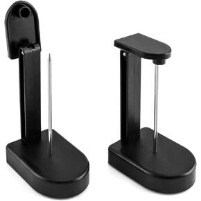 QWORK Paper Memo Holder Receipt Holder, 2 Packs Black Receipt Invoice Spike Stick Bill Fork Memo Note Spike with Safety Cap and Base