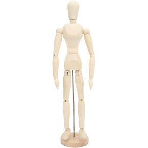 16in Wooden Mannequin, Mini Flexible Rotating Articulated Models Artist Drawing Articulated Mannequin Perfect for Home