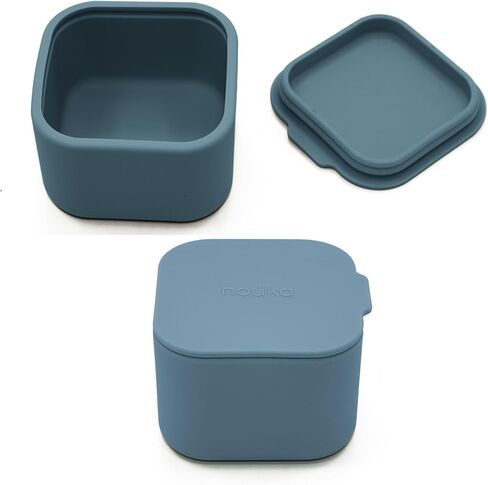 حاوية الوجبات الخفيفة 2 عبوة | وجبة خفيفة | سيليكون صالح للطعام مع حجرة محكمة الغلق | أحمر الخدود الناعم/الغبار in Kuwait