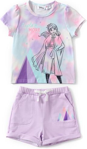Disney Frozen Girl 2PCS Summer Outfits Short Sleeveless T-Shirt Short Pant Set in Saudi Arabia