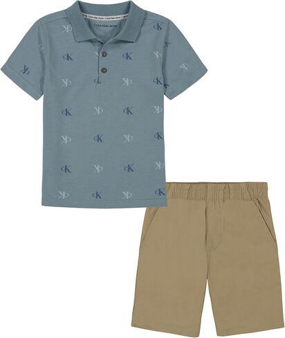 Calvin Klein girls 2 Piece Knit Woven Short SetCalvin Klein 2 Piece Knit Woven Short Set in Saudi Arabia