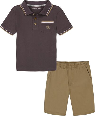 Calvin Klein girls 2 Piece Knit Woven Short SetCalvin Klein 2 Piece Knit Woven Short Set in Saudi Arabia