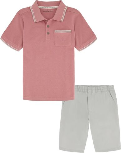 Calvin Klein girls 2 Piece Knit Woven Short SetCalvin Klein 2 Piece Knit Woven Short Set in Saudi Arabia