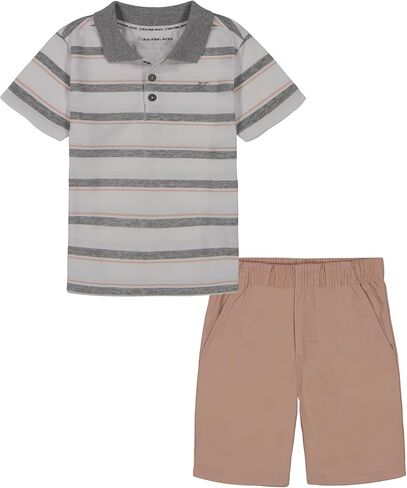 Calvin Klein girls 2 Piece Knit Woven Short SetCalvin Klein 2 Piece Knit Woven Short Set in Saudi Arabia