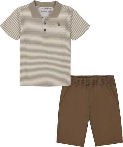Calvin Klein girls 2 Piece Knit Woven Short SetCalvin Klein 2 Piece Knit Woven Short Set in Saudi Arabia