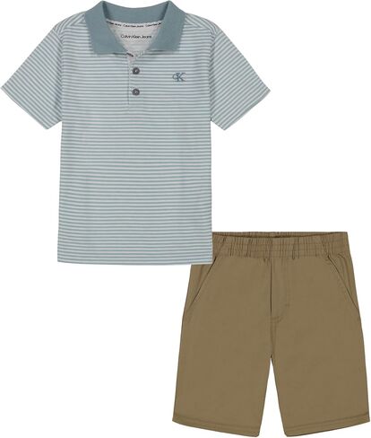 Calvin Klein girls 2 Piece Knit Woven Short SetCalvin Klein 2 Piece Knit Woven Short Set in Saudi Arabia