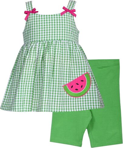 Bonnie Jean Girls Size 12M-6X Seersucker Applique Top Knit Short Set in Saudi Arabia