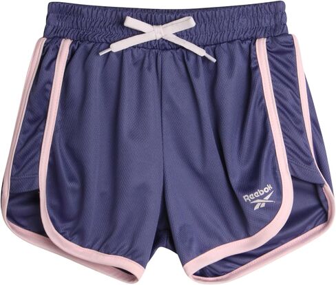 Reebok Girls' Active Shorts Set - 2 Piece Short Sleeve T-Shirt and Mesh Dolphin Gym Shorts - Athleisure Set for Girls (7-12) in Saudi Arabia