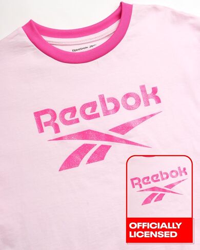 Reebok Girls' Active Shorts Set - 2 Piece Short Sleeve T-Shirt and Mesh Dolphin Gym Shorts - Athleisure Set for Girls (7-12) in Saudi Arabia